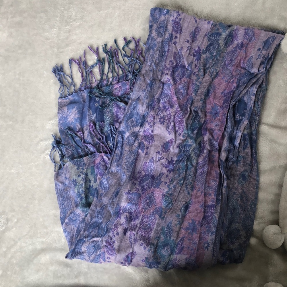 Pink & Purple paisley print scarf